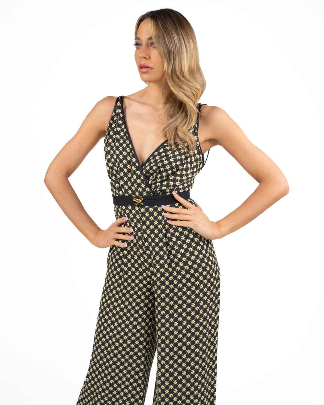 ELISABETTA FRANCHI - Tuta Donna Nero e Curry