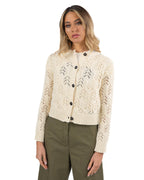 WEEKEND MAX MARA - Cardigan filato cotone tinta ecrù