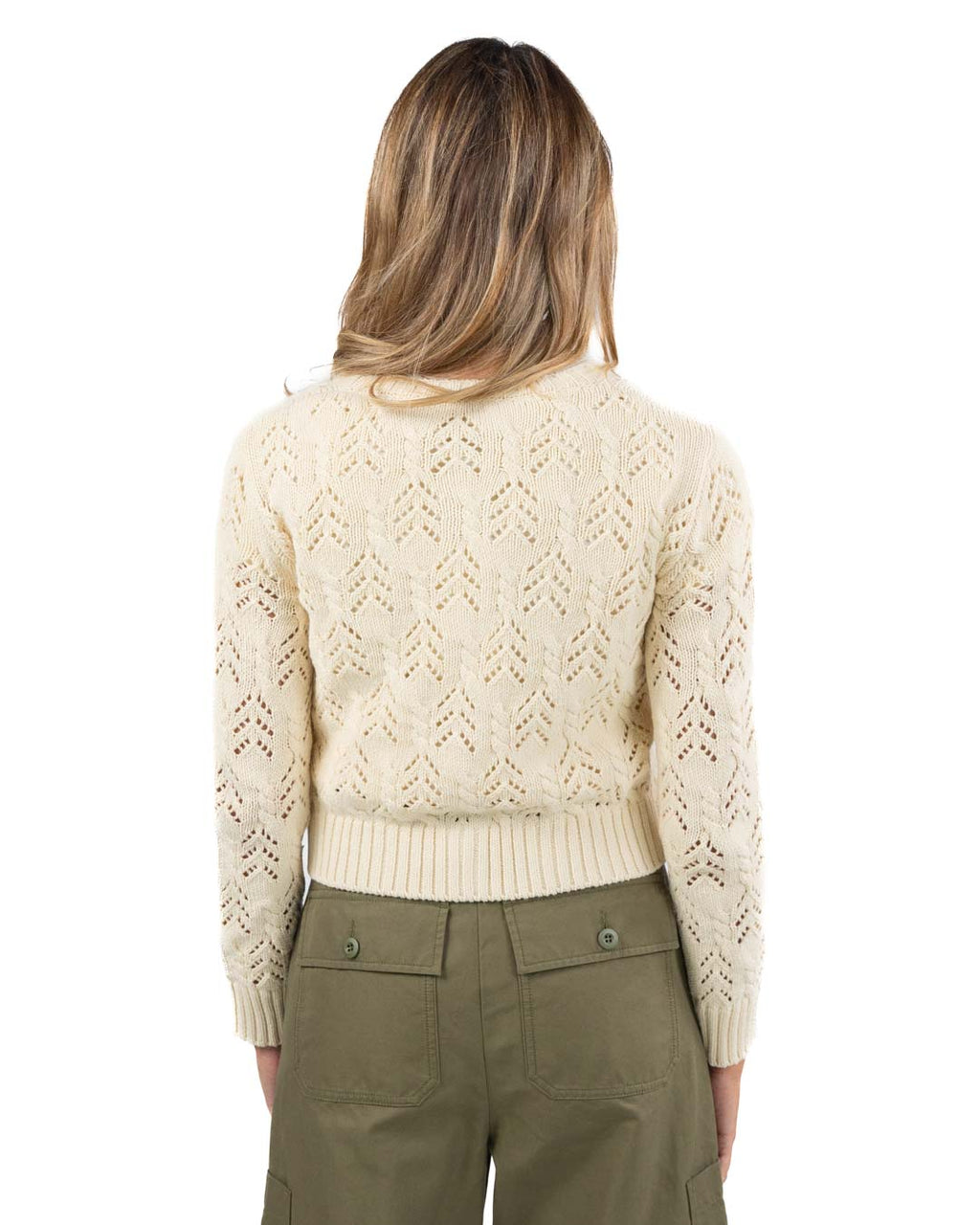 WEEKEND MAX MARA - Cardigan filato cotone tinta ecrù