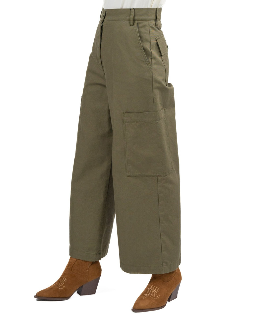 WEEKEND MAX MARA - Pantalone canvas kaki