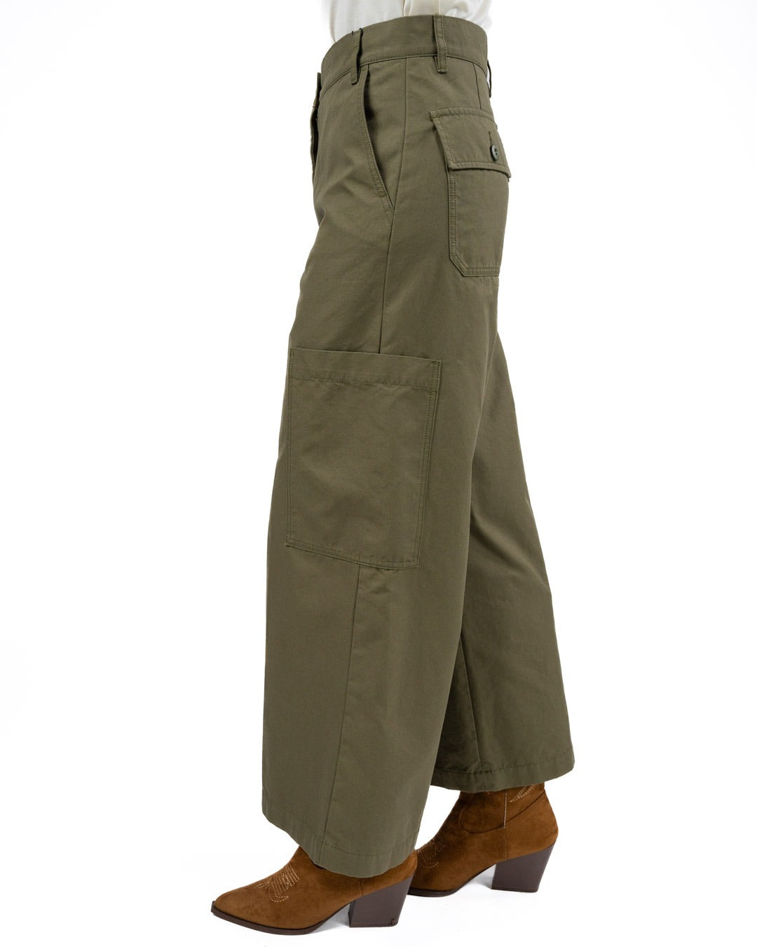 WEEKEND MAX MARA - Pantalone canvas kaki