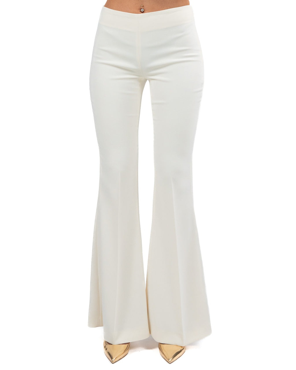 TWINSET - Pantalone flared madreperla