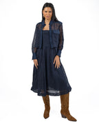 MARELLA - Polo in pizzo sangallo blu