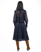 MARELLA - Polo in pizzo sangallo blu