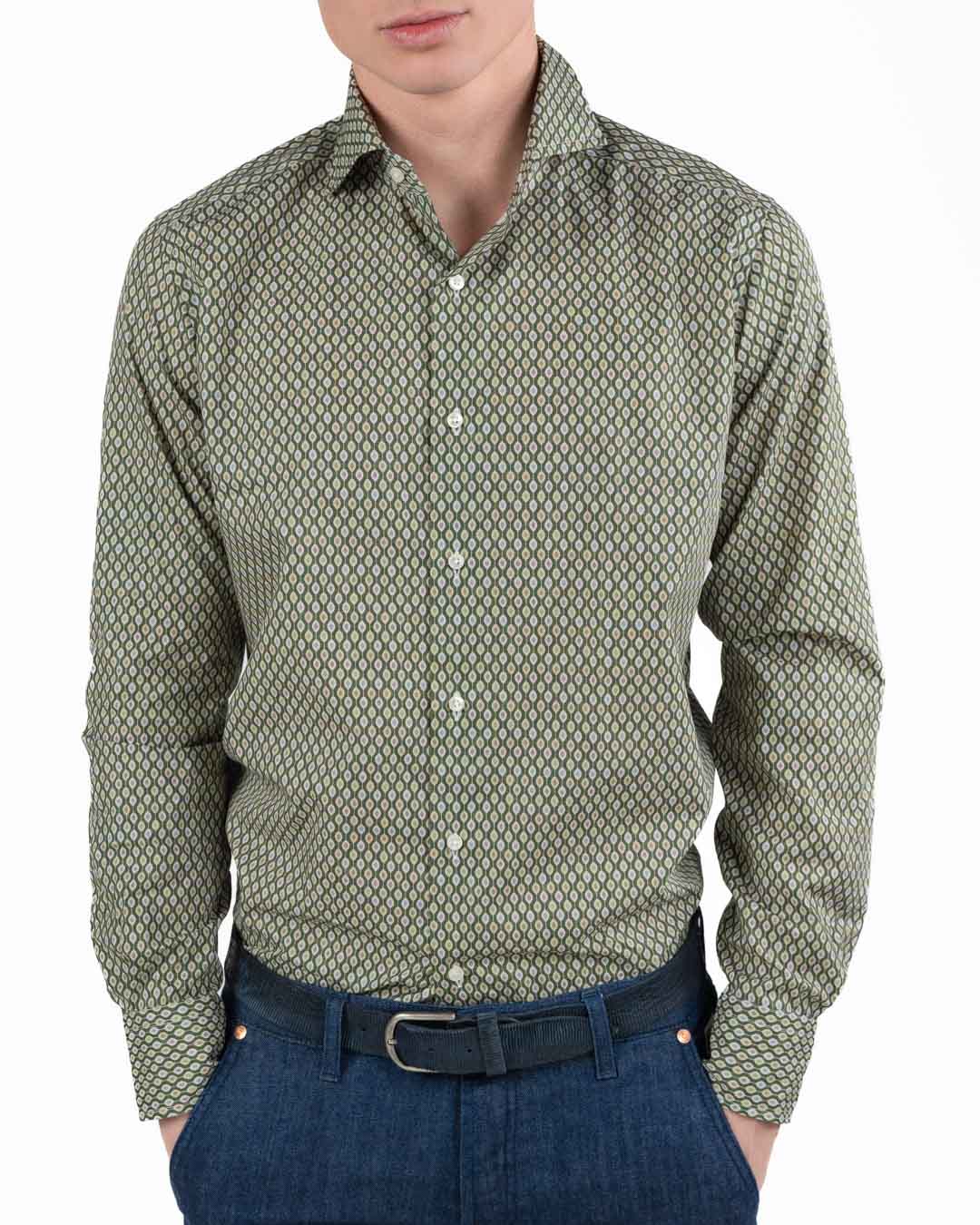 BOTTEGA ARTIGIANA - Camicia Fantasia Verde