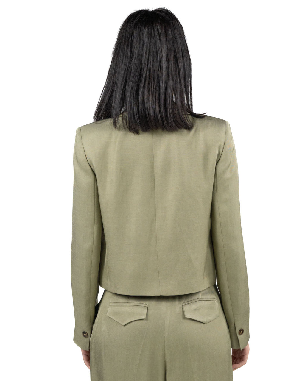 MARELLA - Giacca in Twill di Viscosa Kaki