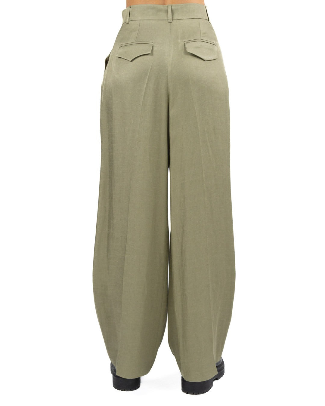 MARELLA - Pantalone in Twill di Viscosa Kaki