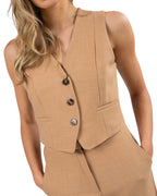 MARELLA - Completo gilet e pantalone tinta tabacco