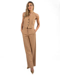MARELLA - Completo gilet e pantalone tinta tabacco