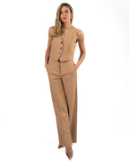 MARELLA - Completo gilet e pantalone tinta tabacco