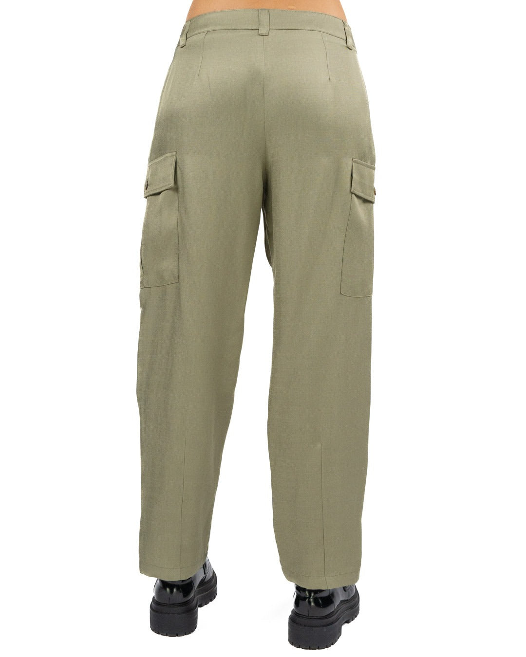 MARELLA - Pantalone cargo in twill tinta kaki