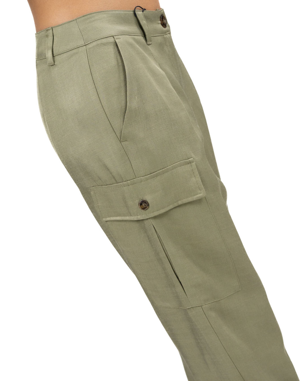MARELLA - Pantalone cargo in twill tinta kaki