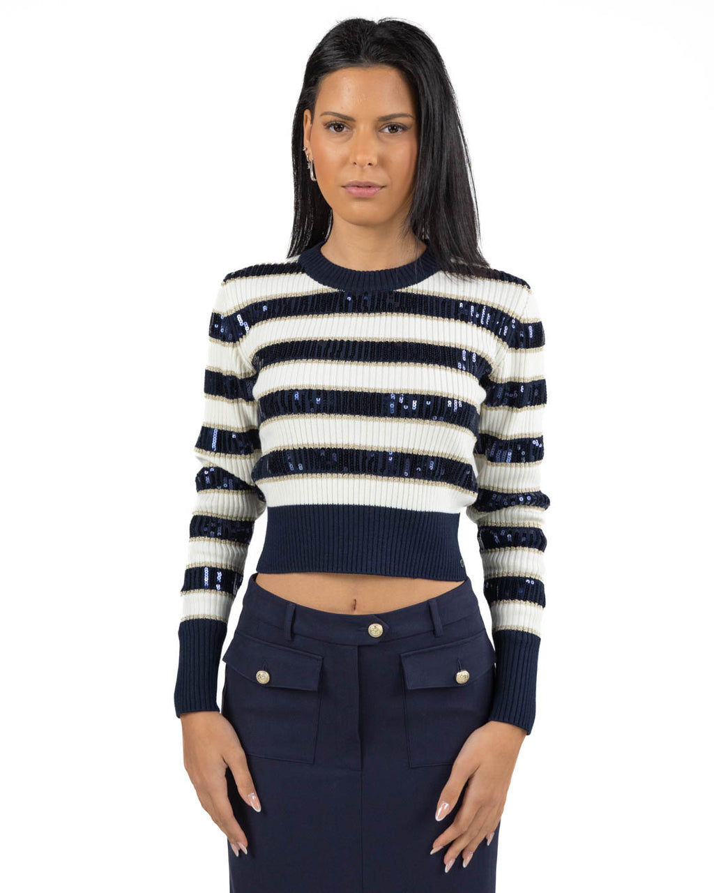 PENNYBLACK - Maglia a righe bianca e blu