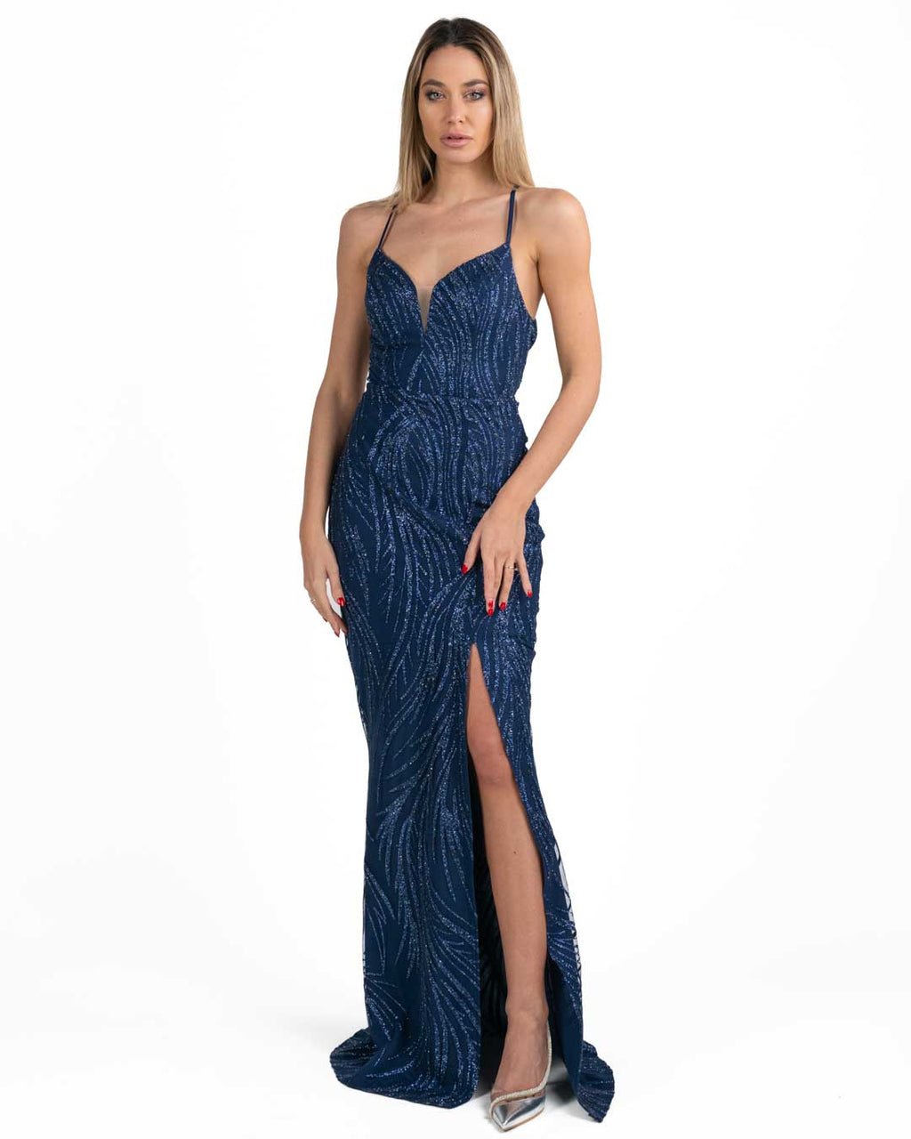 Berti Mode Collection - Abito glitter blu