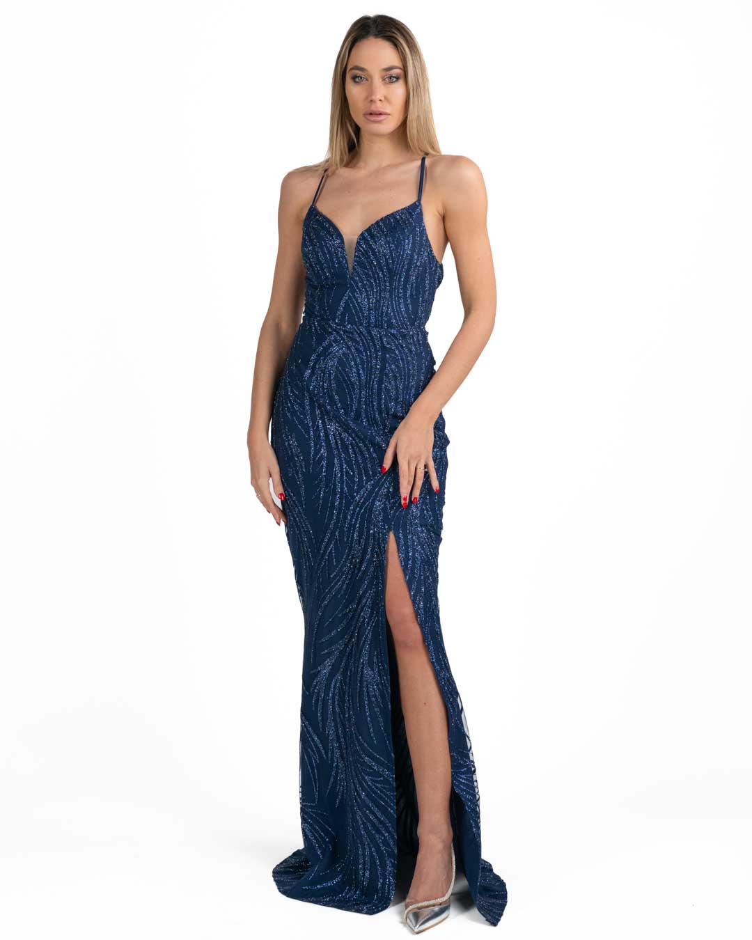 Berti Mode Collection - Abito glitter blu