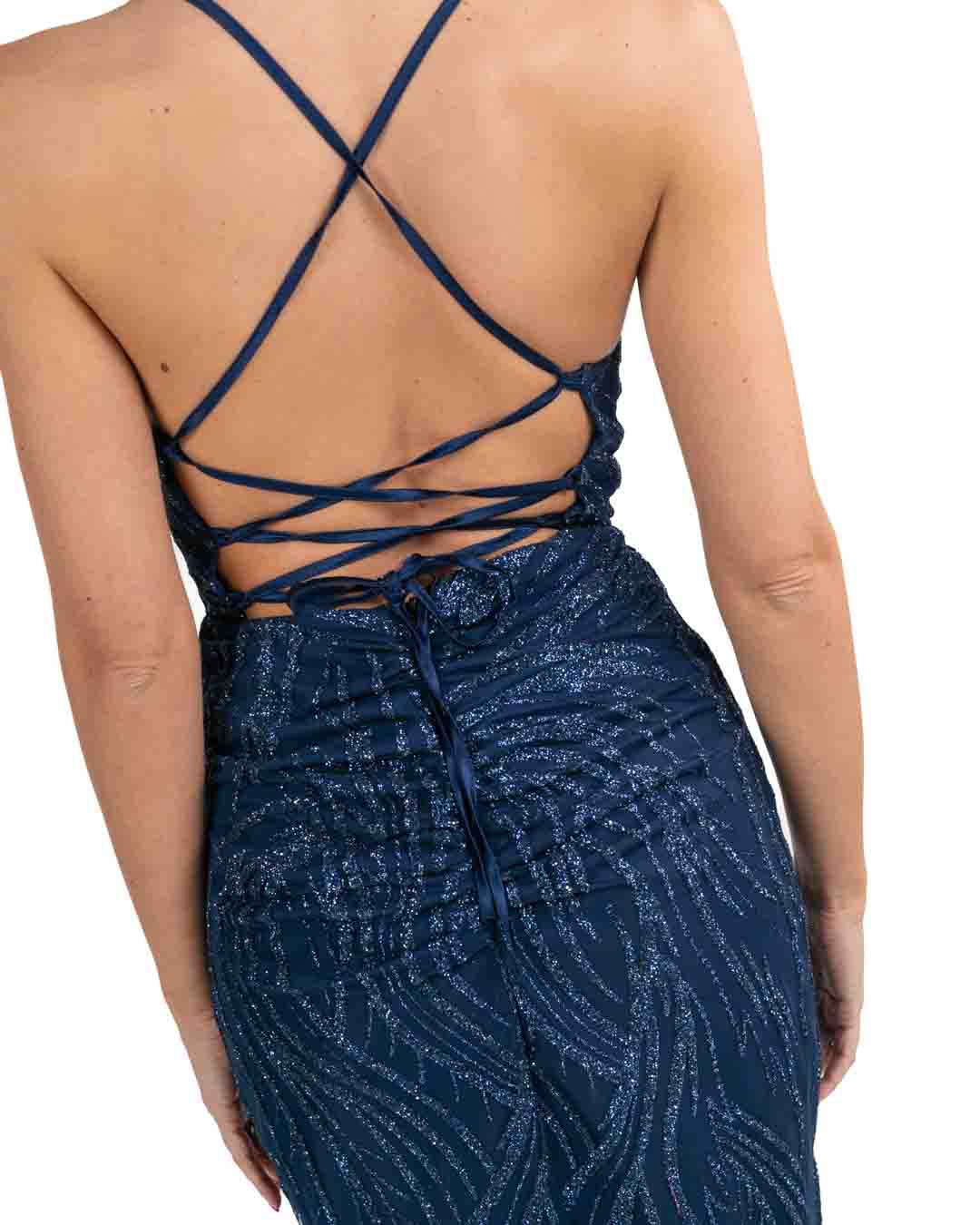 Berti Mode Collection - Abito glitter blu