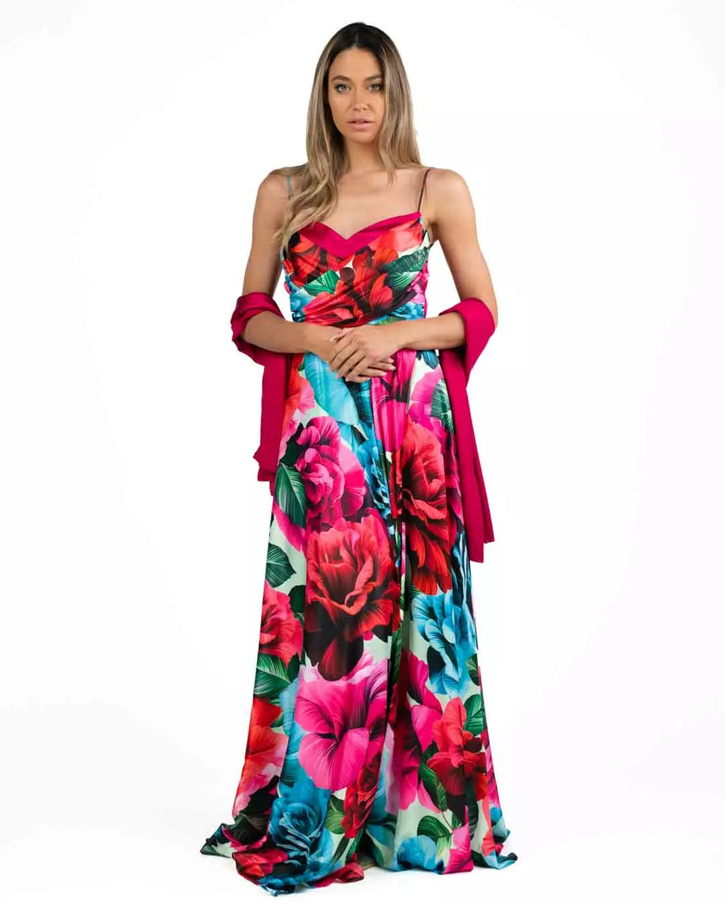 Berti Mode Collection - Abito floreale fucsia