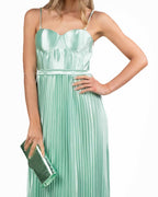 Berti Mode Collection - Abito in raso verde salvia