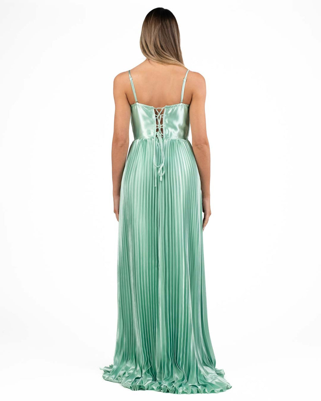 Berti Mode Collection - Abito in raso verde salvia