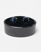 Berti Mode Collection - Gemelli rotondi con inserto in raso blu