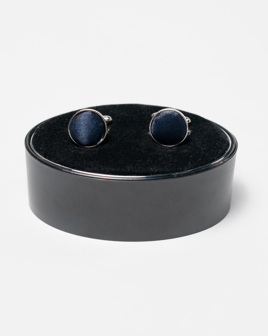 Berti Mode Collection - Gemelli rotondi con inserto in raso blu