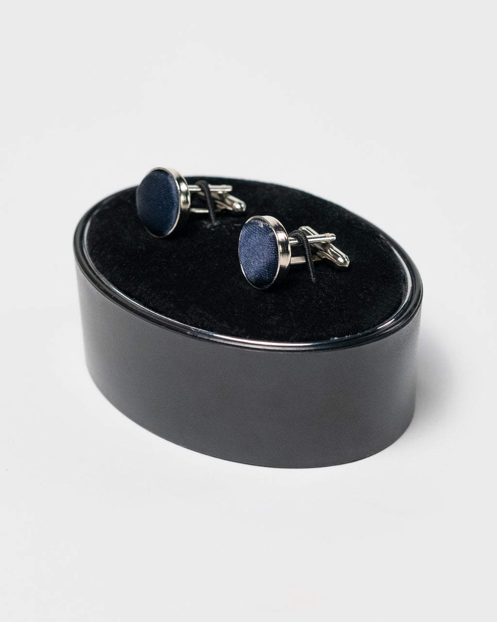 Berti Mode Collection - Gemelli rotondi con inserto in raso blu