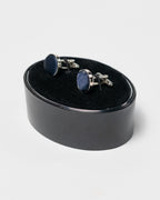 Berti Mode Collection - Gemelli rotondi con inserto in raso blu