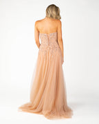 Berti Mode Collection - Abito rosa con scollo a cuore e paillettes