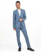 Langella - Abito in fresco lana azzurro