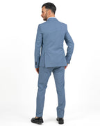 Langella - Abito in fresco lana azzurro