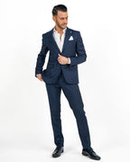 Langella - Abito in fresco lana blu