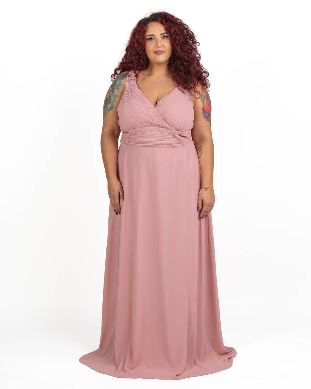 Berti Mode Collection - Abito lungo rosa cipria