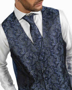Lebole - Gilet in fantasia blu notte