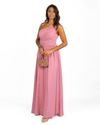 Berti Mode Collection - Abito monospalla chiffon rosa