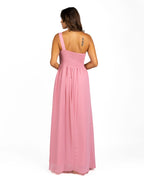 Berti Mode Collection - Abito monospalla chiffon rosa