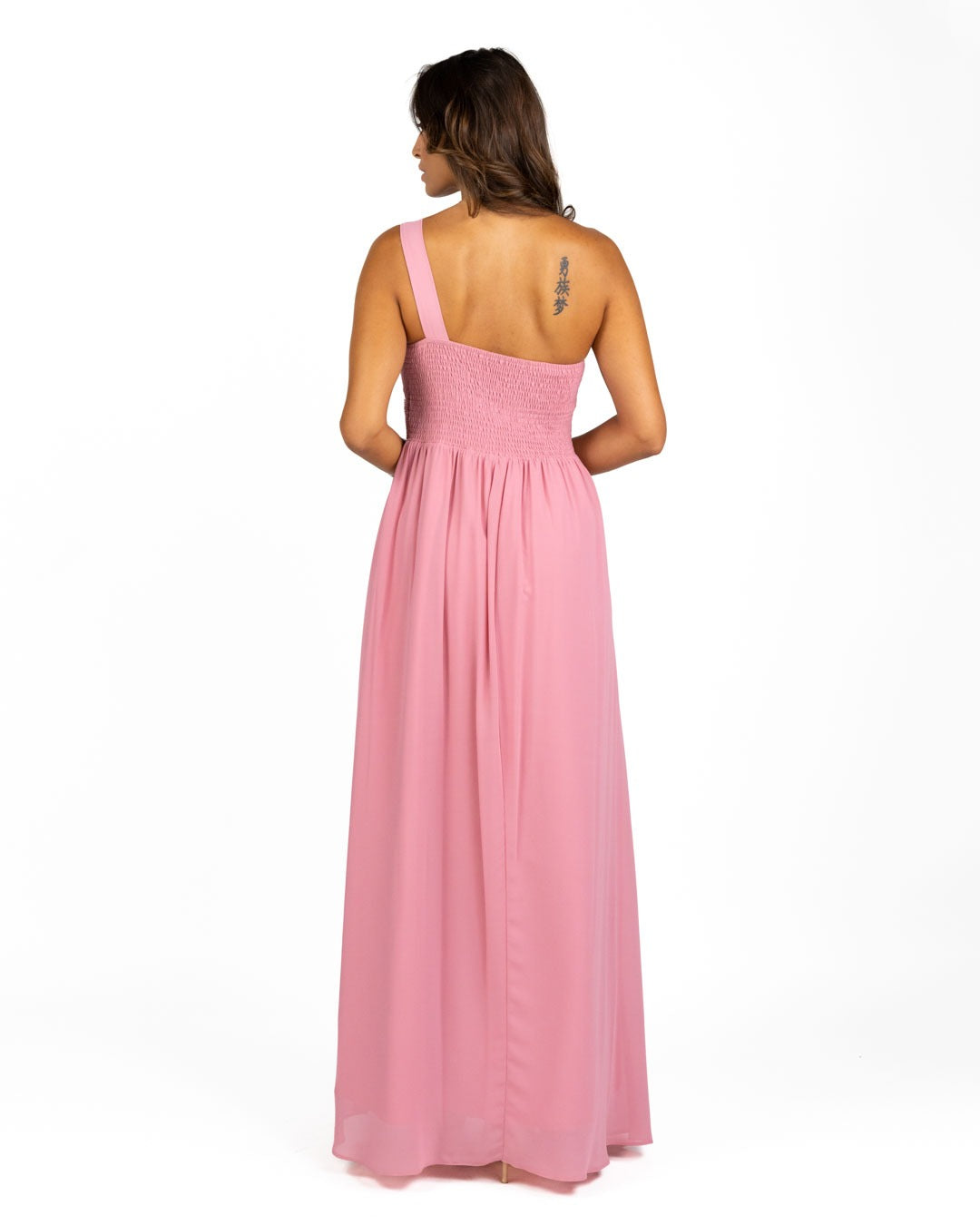 Berti Mode Collection - Abito monospalla chiffon rosa