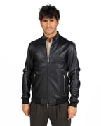 Berti Mode Collection - Giubbotto bomber in pelle vera nero