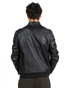 Berti Mode Collection - Giubbotto bomber in pelle vera nero