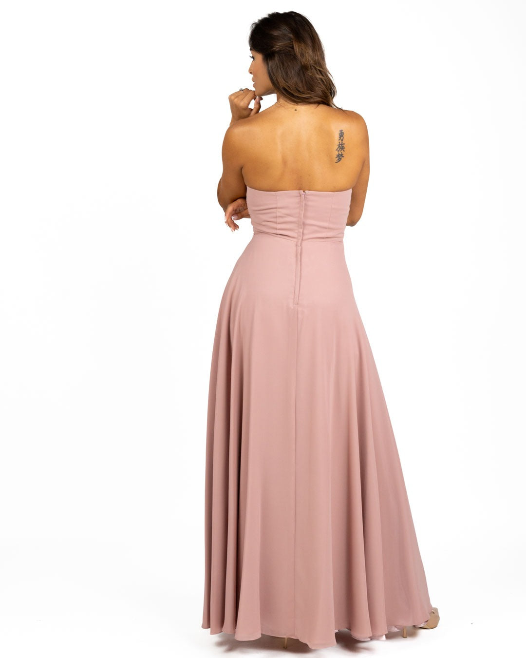 Berti Mode Collection - Abito lungo senza spalline rosa