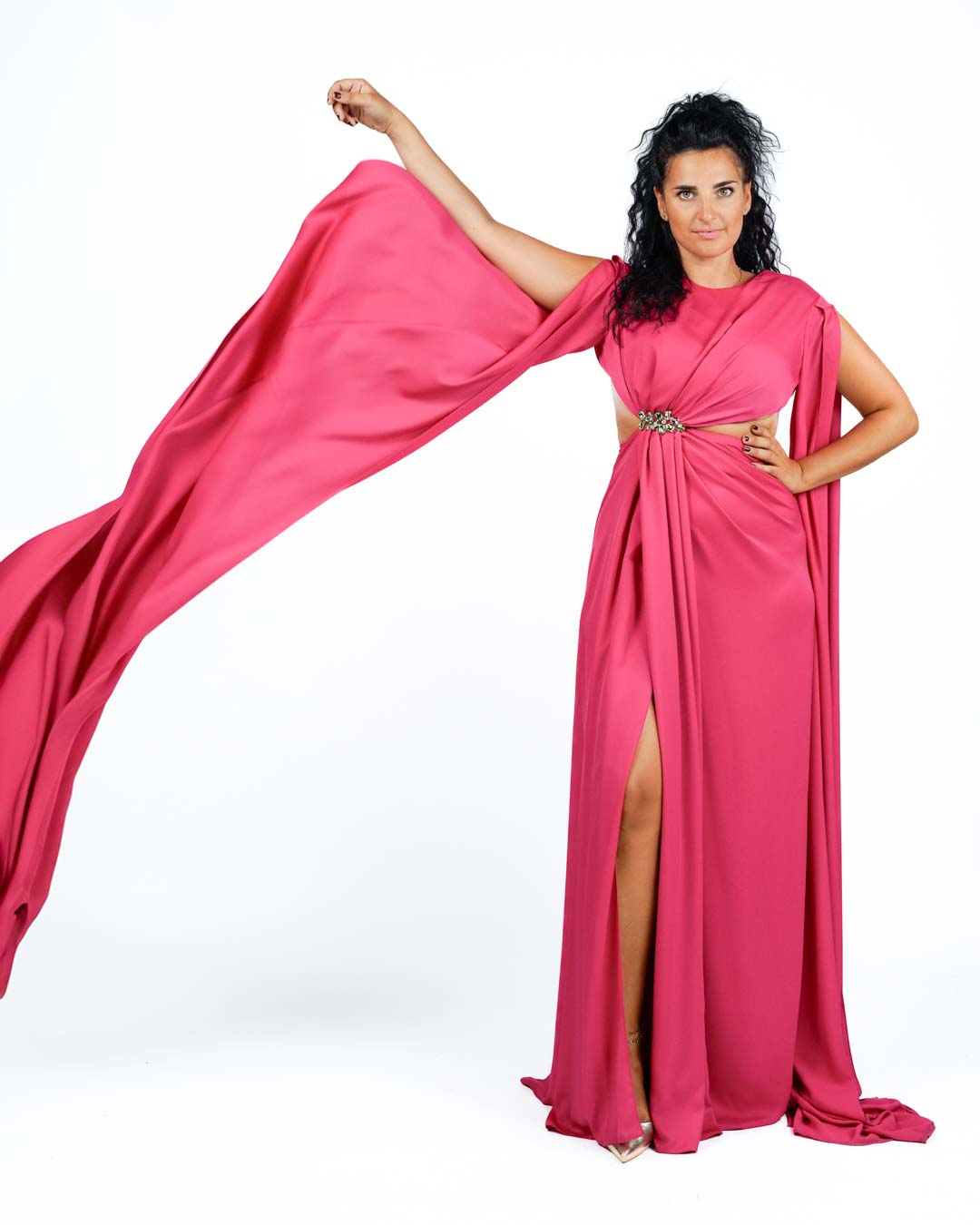 Berti Mode Collection - Abito asimmetrico fucsia