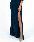 Berti Mode Collection - Abito in velluto ottanio