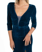 Berti Mode Collection - Abito in velluto ottanio