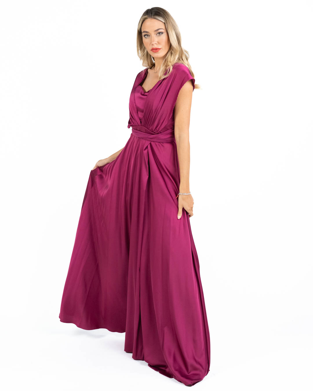 Berti Mode Collection - Abito lungo magenta