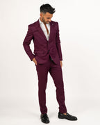 Langella - Completo stretch colore vino