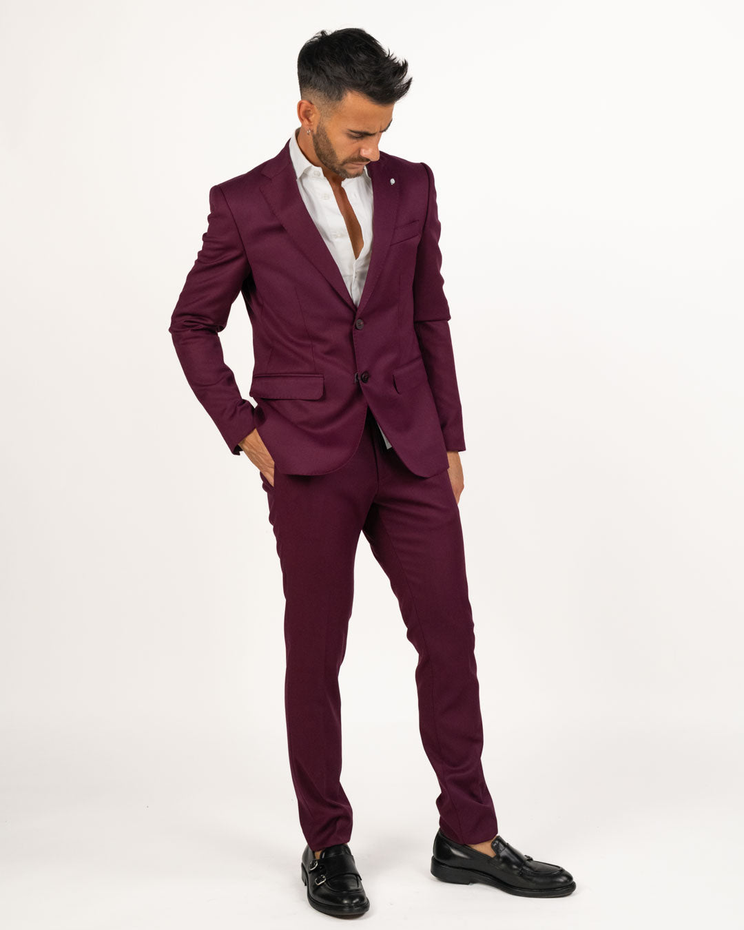 Langella - Completo stretch colore vino