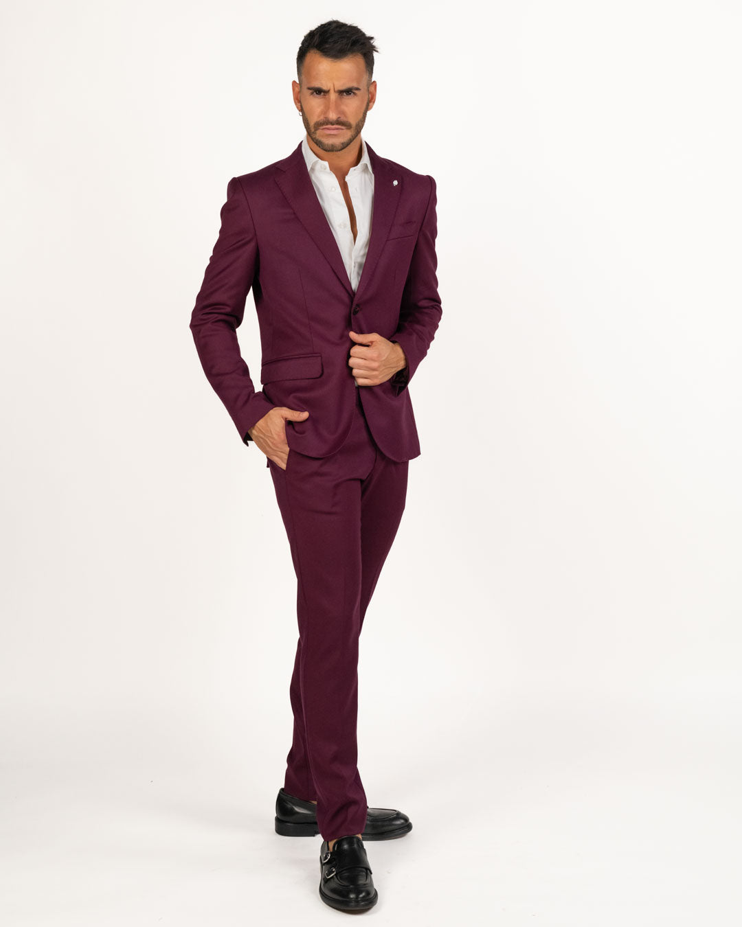 Langella - Completo stretch colore vino