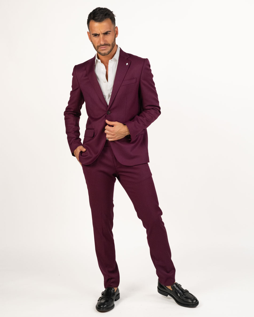 Langella - Completo stretch colore vino