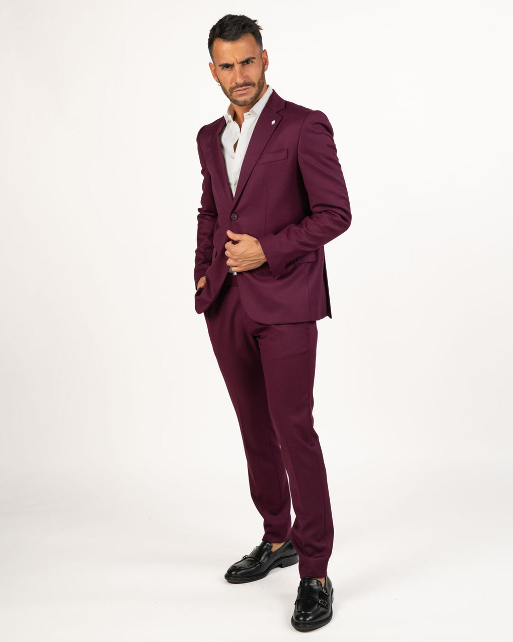 Langella - Completo stretch colore vino