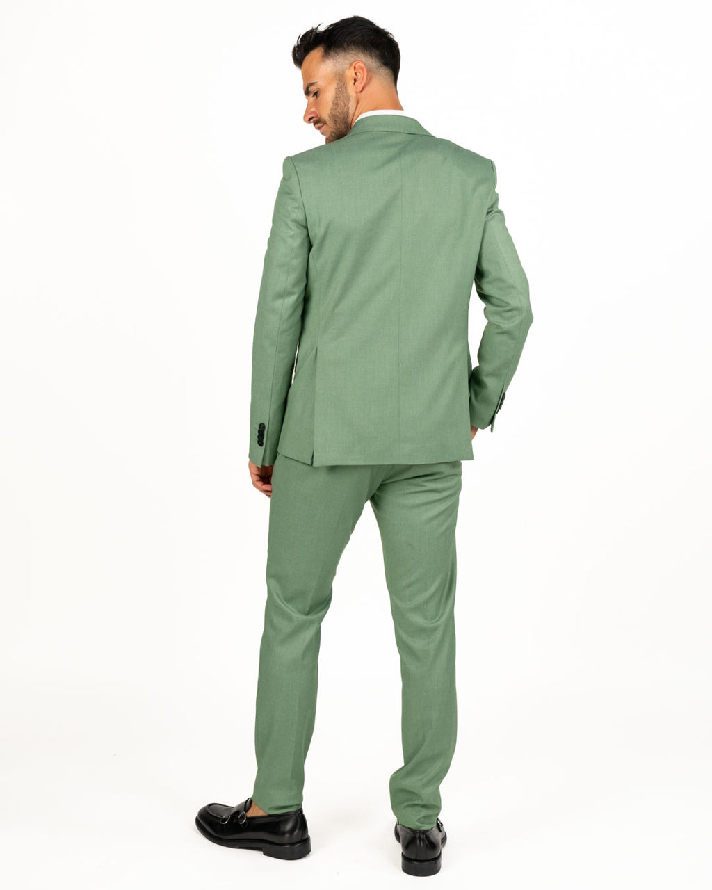 Langella - Completo monopetto stretch colore salvia