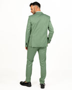 Langella - Completo monopetto stretch colore salvia